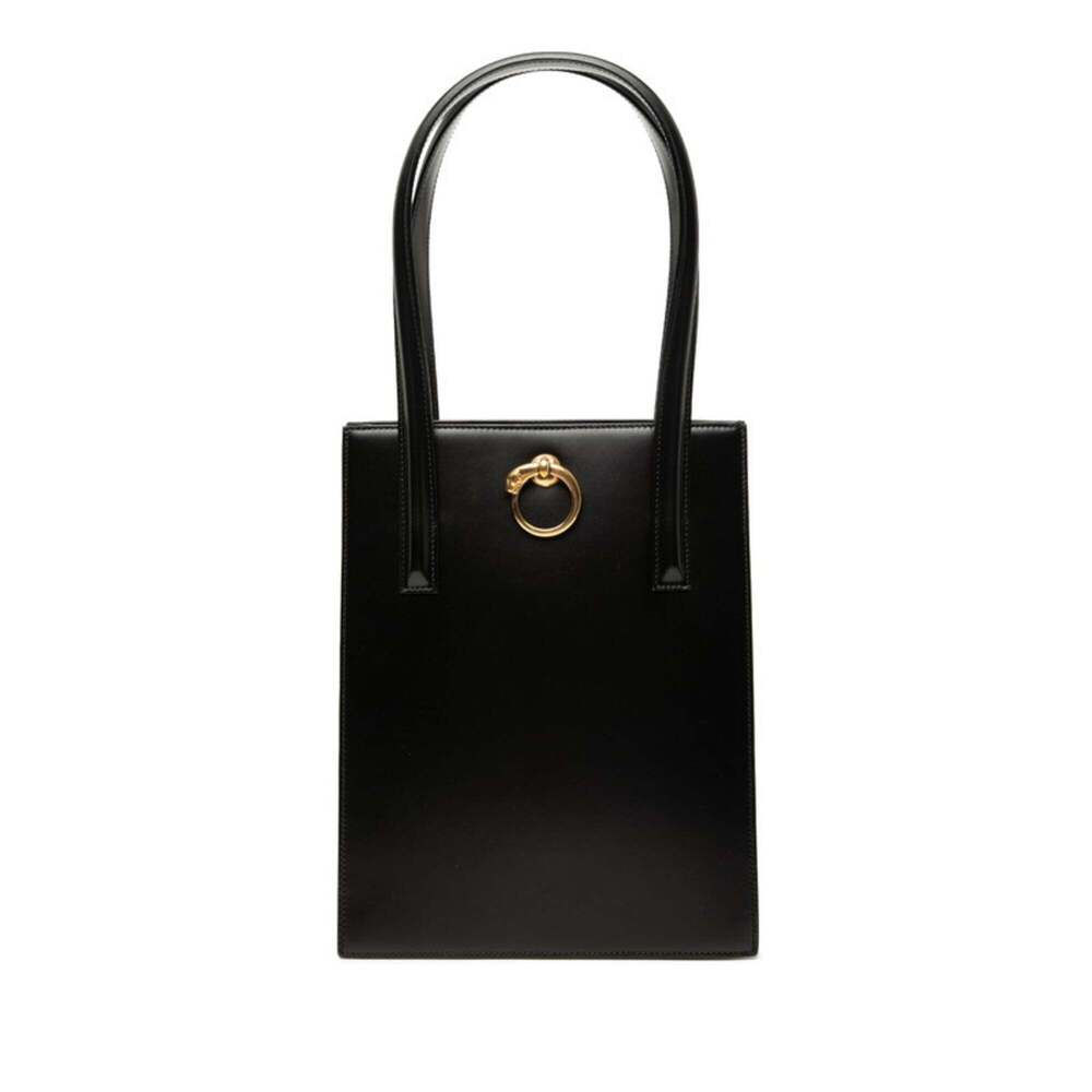 Cartier Panthère Tote Bag Handbag Black Leather Women's CARTIER